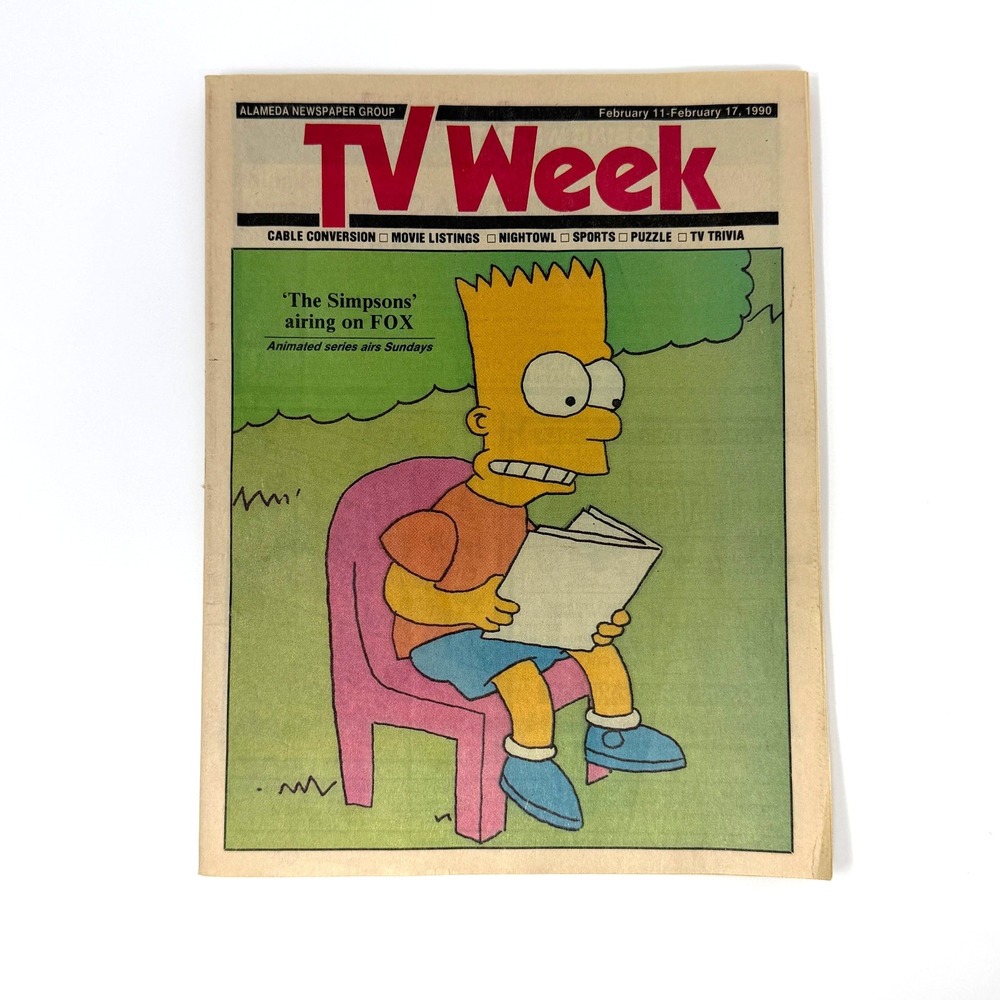 The Simpsons TV Week February 11 1990 Bart Simpson Newspaper Guide Season 1‎